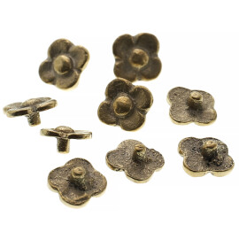 Brass fitting four-petalled flower 11x11mm from the 14th cen., 1pc.